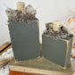Handmade Reclaimed Wood Small Green and Black Pumpkin Set