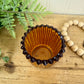 Vintage Indiana Glass Co. Striated Amber Candle Votive