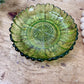 Vintage Indiana Glass Co. Avocado Green Sunflower Dip Bowl