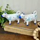Vintage Enesco Delft-Style Porcelain Cow Salt and Pepper Shakers