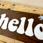 Handmade Barn Wood “Hello” Sign with Florals