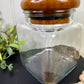 Vintage Dolphin Thailand Glass Canister with Teak Wood Lid