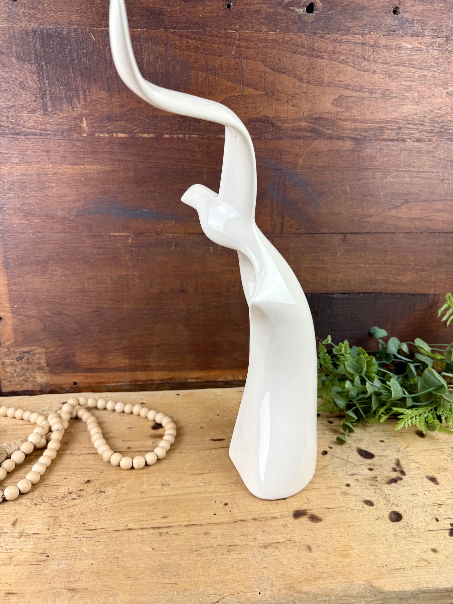 Vintage Mid-Century Seagull in Flight Ceramic Statue