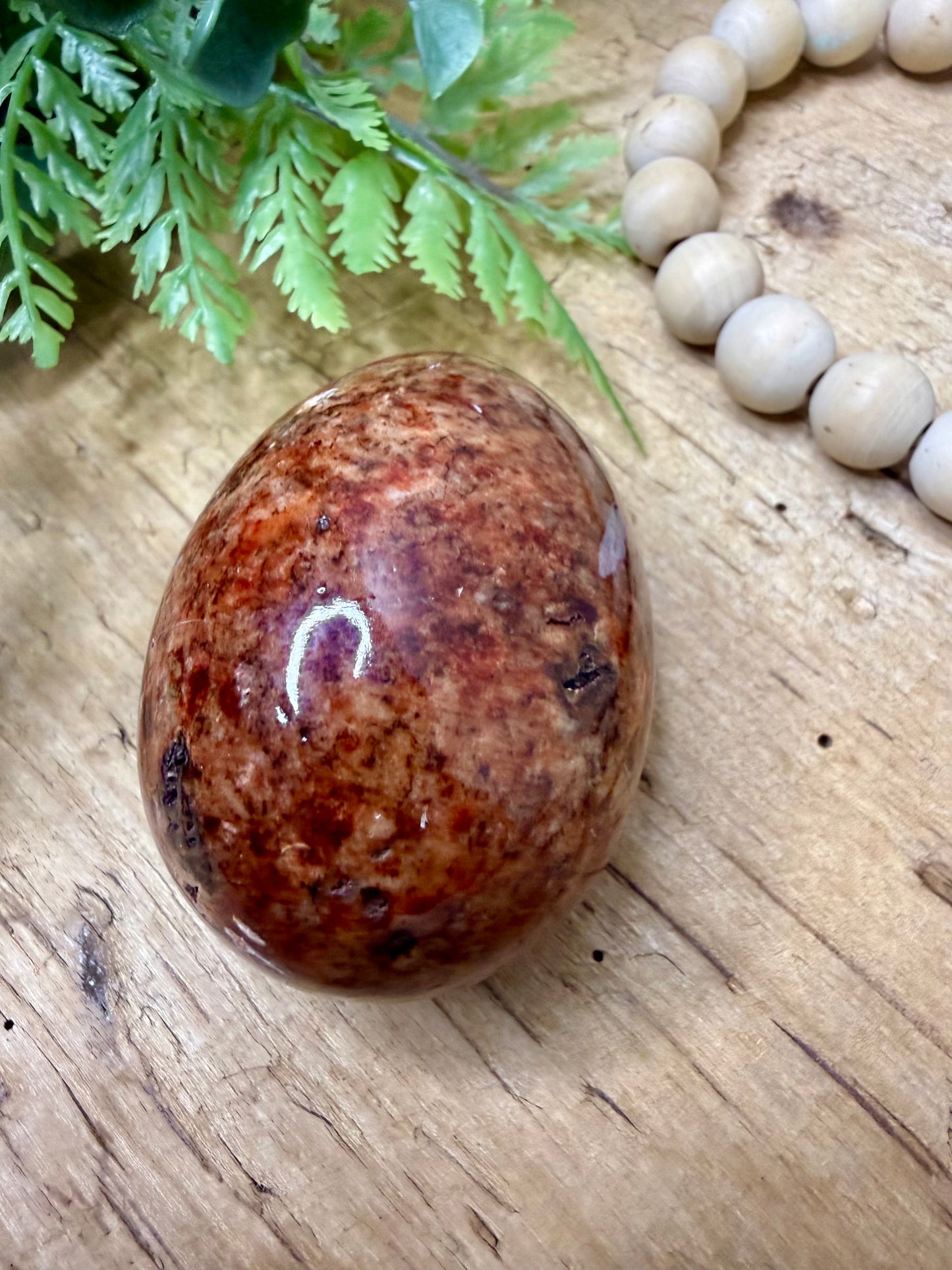 Vintage Red Jasper Polished Stone Egg