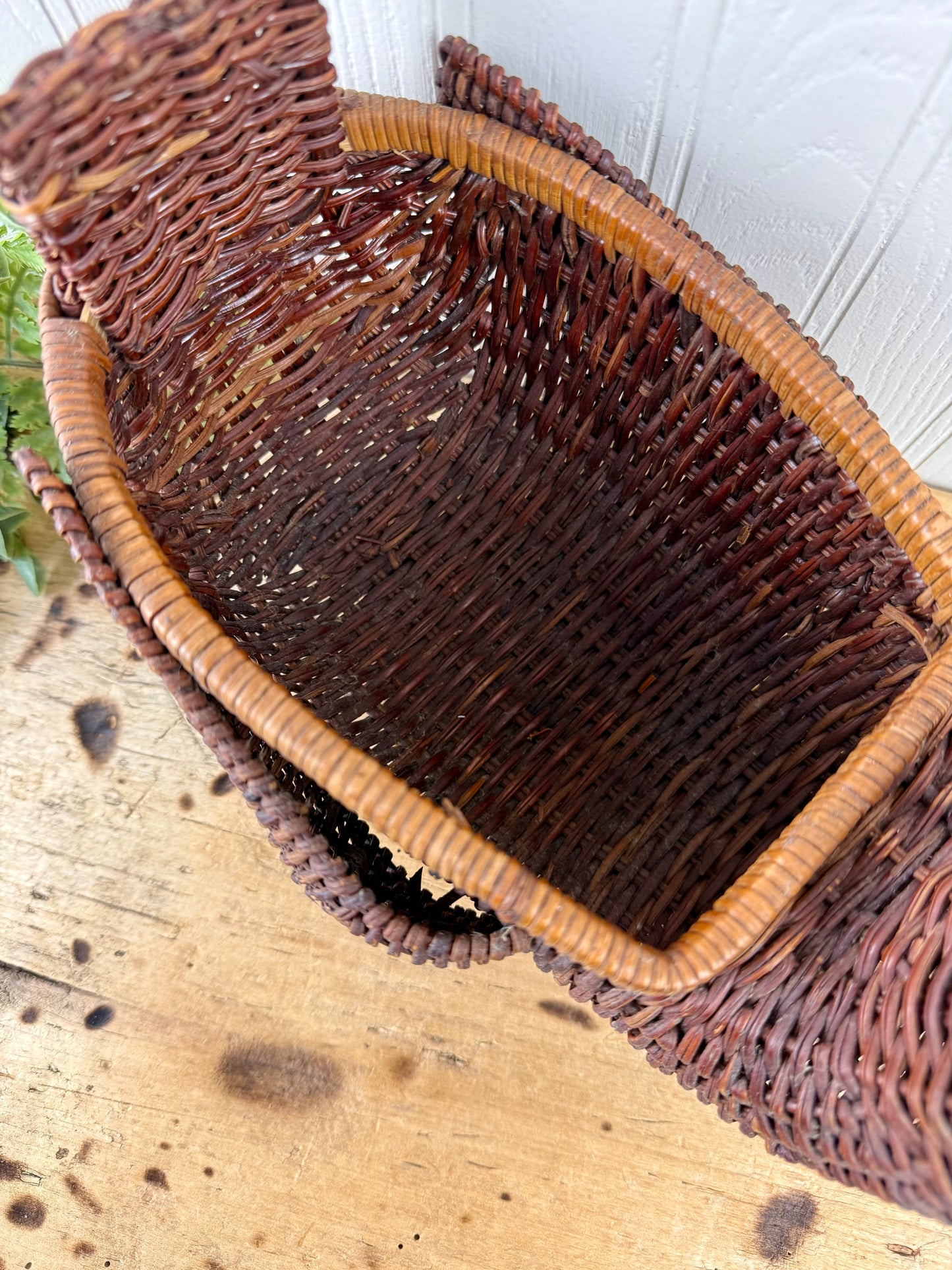 Vintage Large Wicker Duck Basket