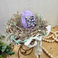 Handmade Rustic Bed Spring Nest with Light Purple Egg