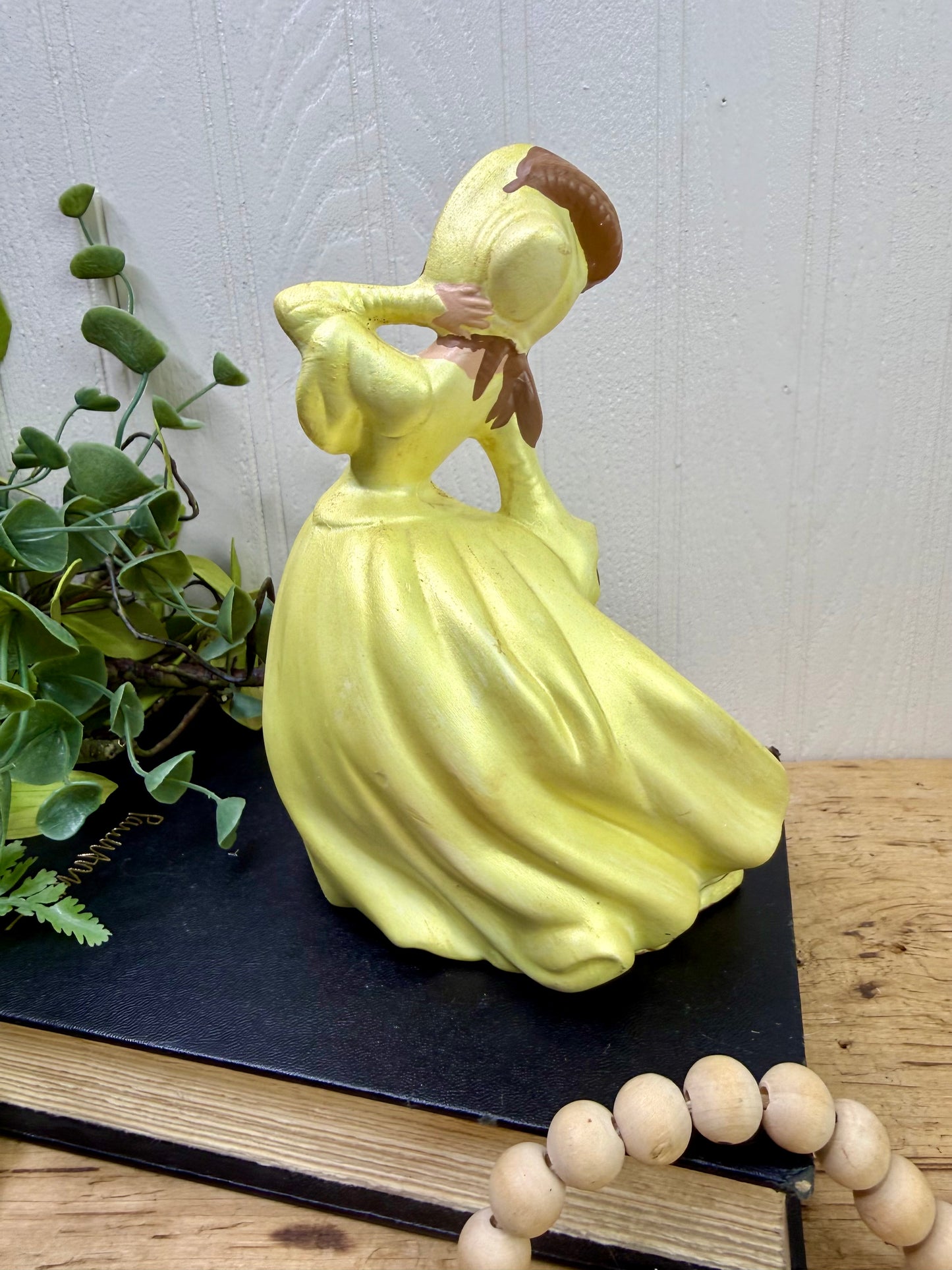 Vintage Chalkware Southern Belle Figurine