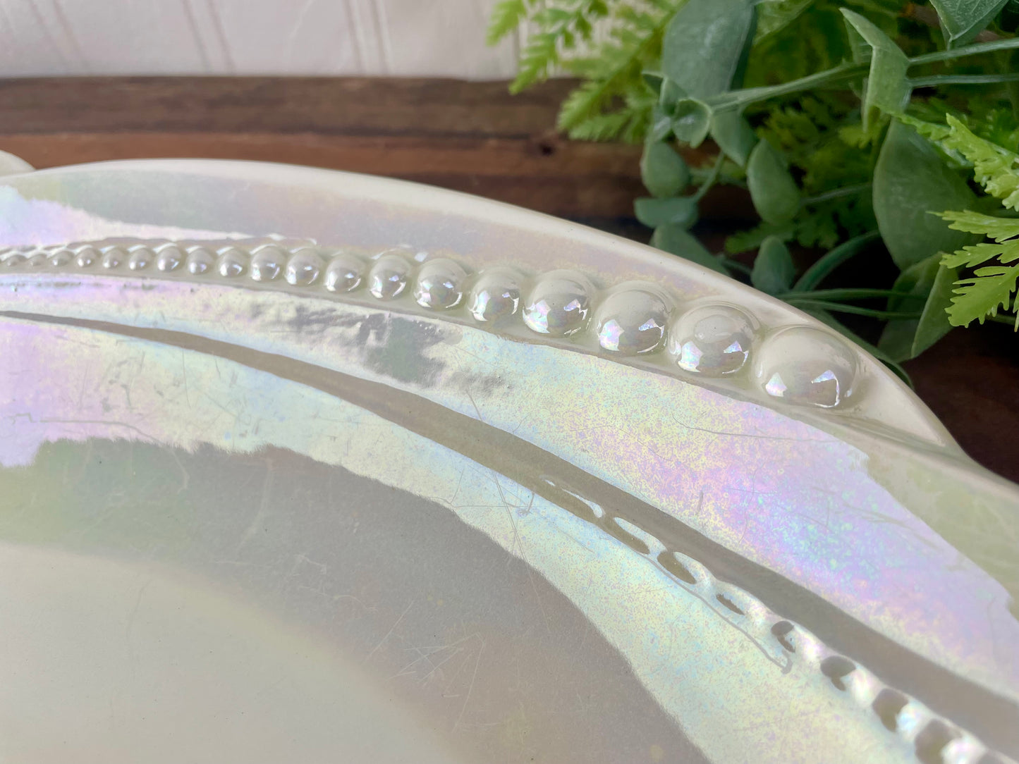 Vintage USA Pottery Pearlescent Platter