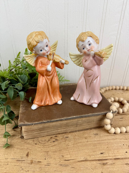 Vintage Homco Porcelain Angel Figurine Set