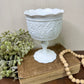Vintage Indiana Glass White Milk Glass Pedestal Compote Dish