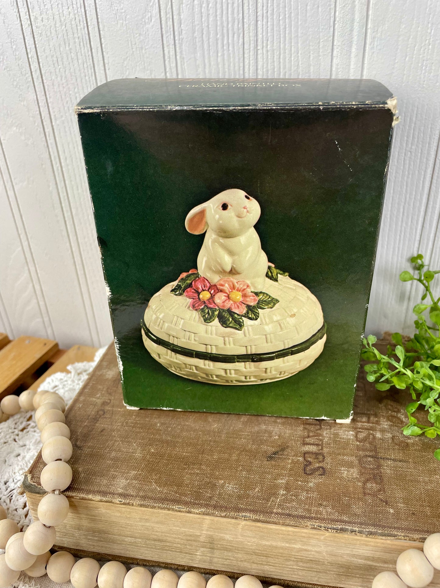 Vintage Avon Bunny Ceramic Trinket Box