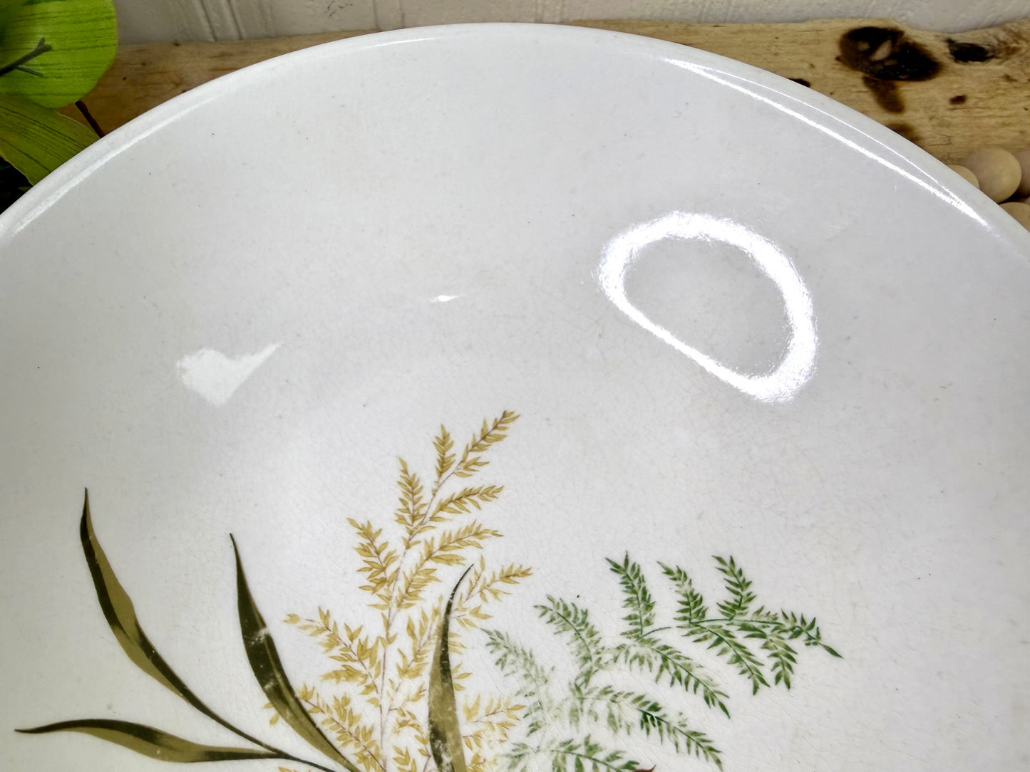 Vintage Mid-Century Fern Serving Bowl