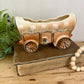 Vintage Ceramic Covered Wagon Planter
