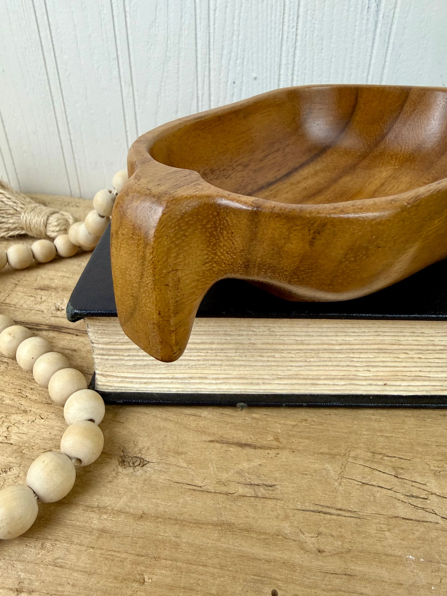 Vintage Mid-Century Monkey Pod Wood Bowl