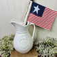 Handmade Spindle Flag with Stripe Pattern