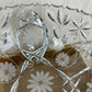 Vintage Cut Glass Serving Bowl with Etched Flowers