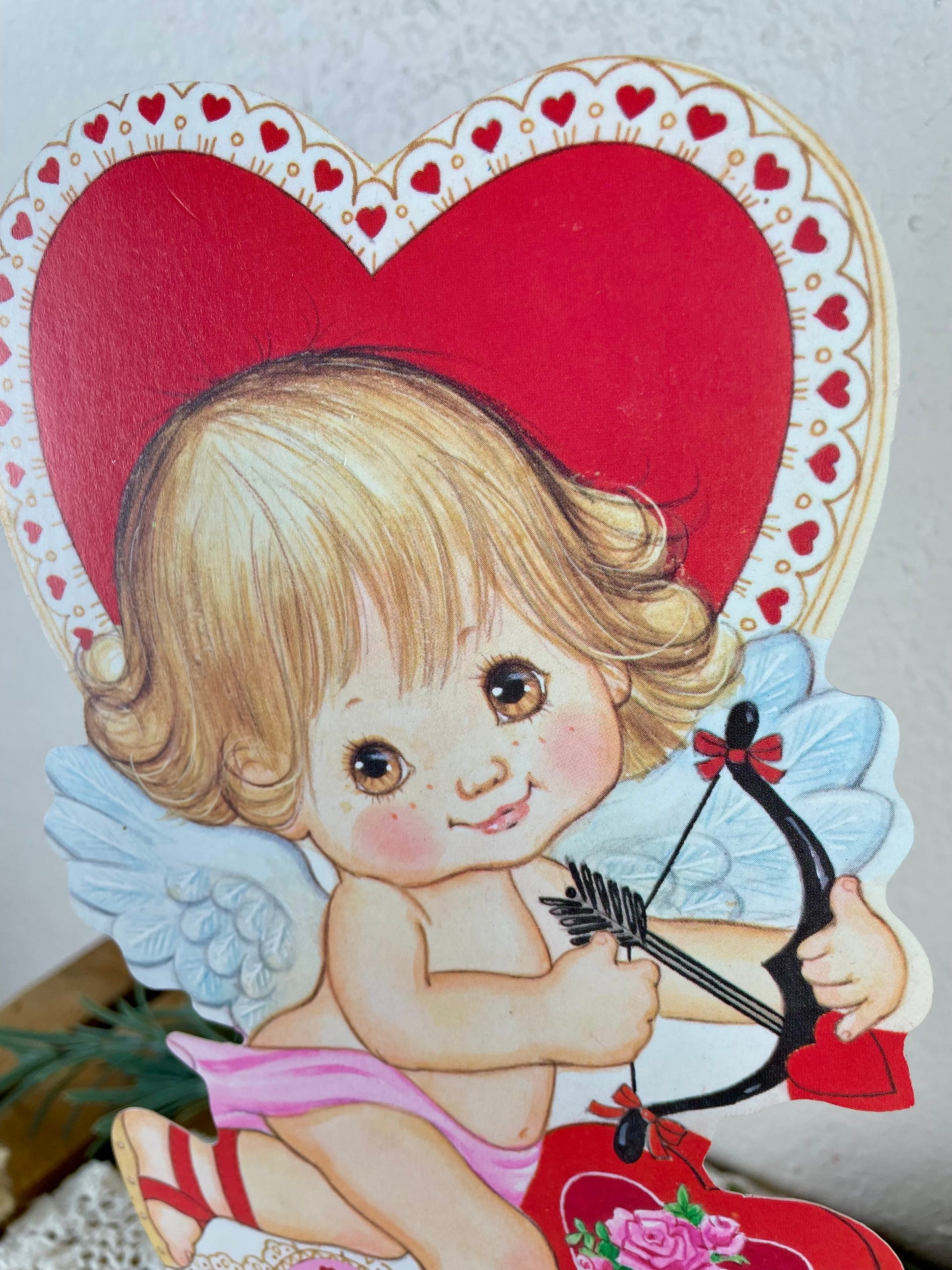 Vintage Valentine’s Cupid Honeycomb Tissue Paper Centerpieces