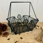 Vintage Metal Bat Basket with Handles