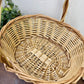 Vintage 2-Toned Chunky Weave Basket with Handle
