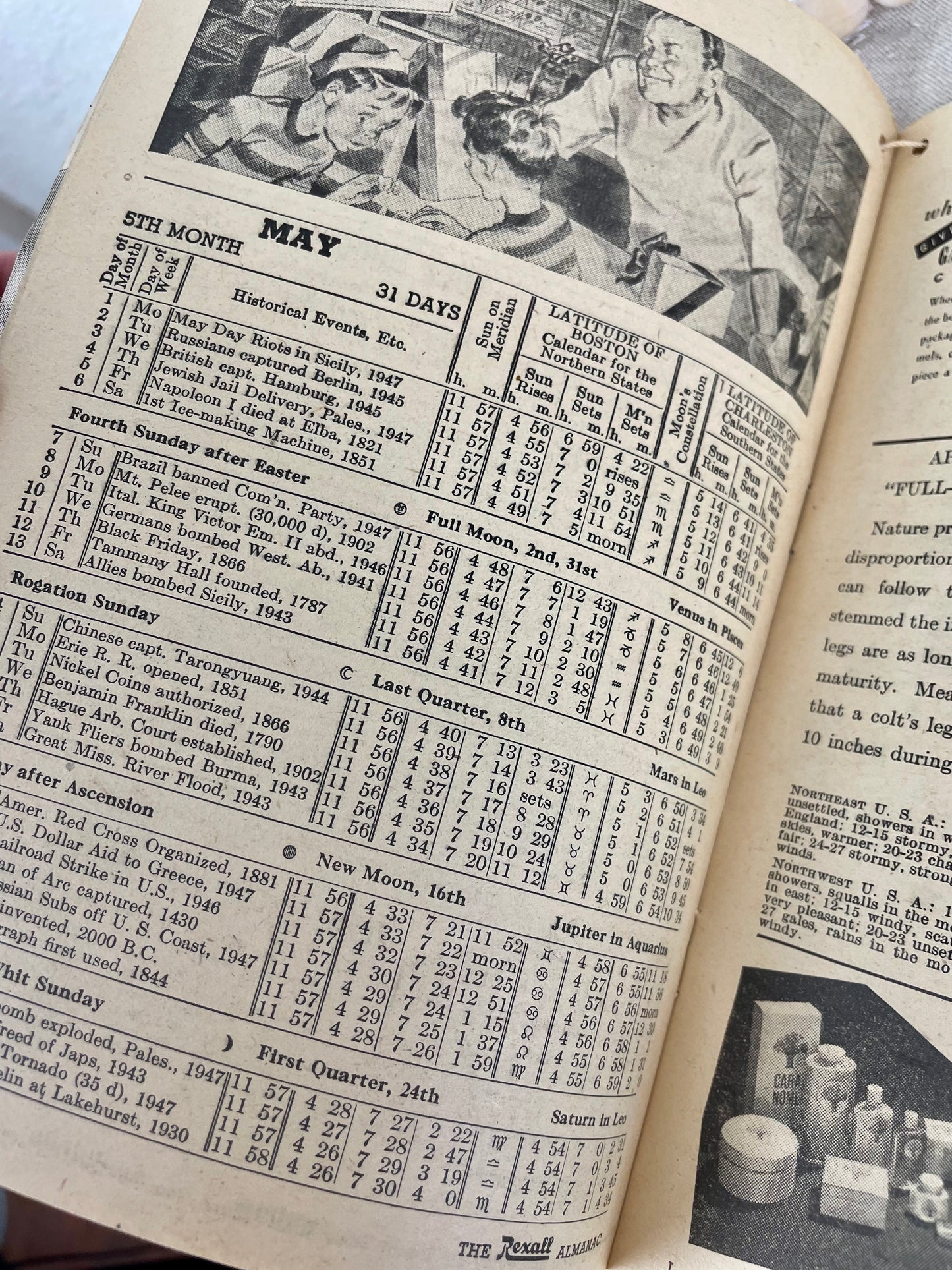 Vintage 1950’s Paper Family Almanac