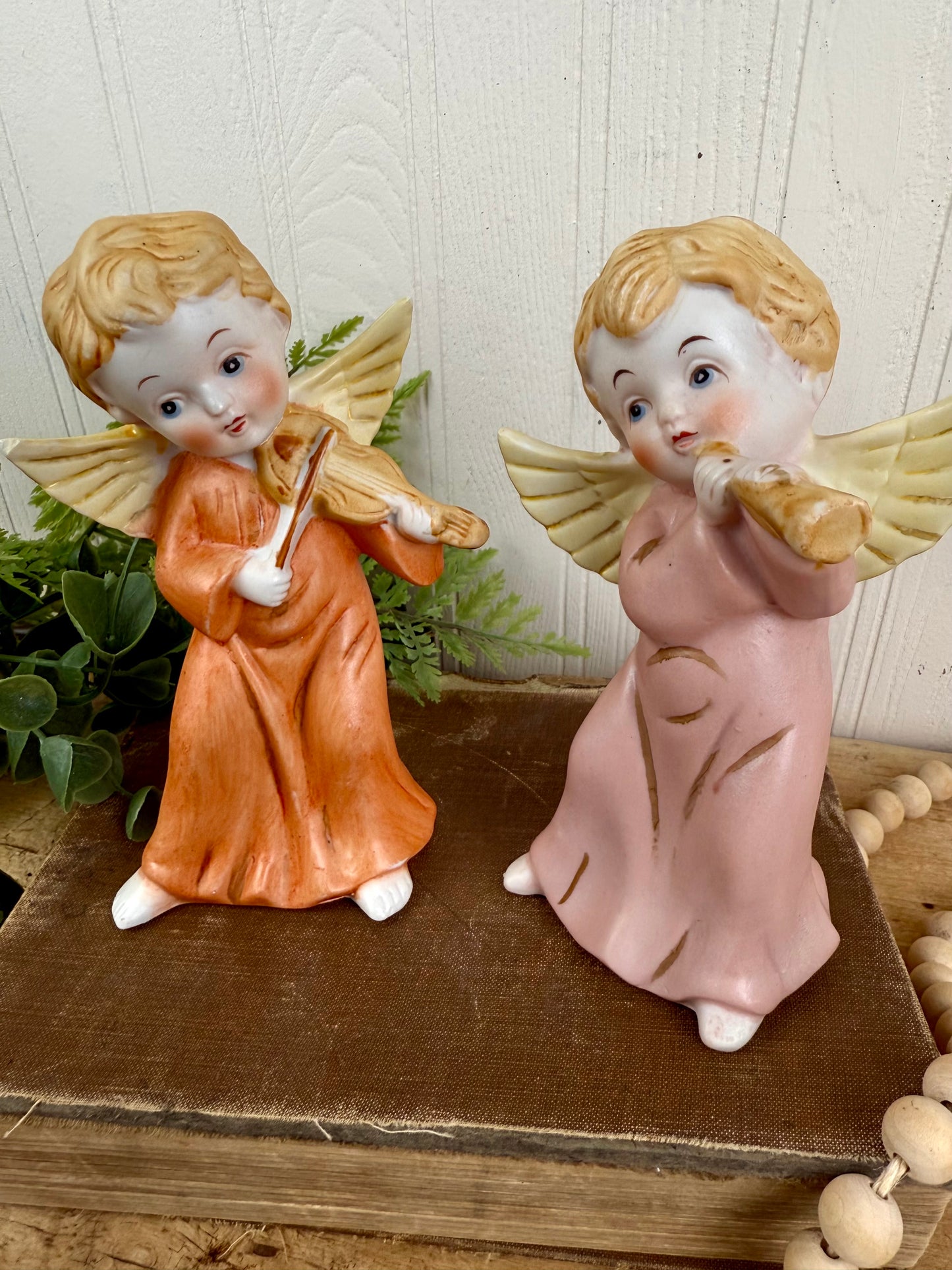Vintage Homco Porcelain Angel Figurine Set