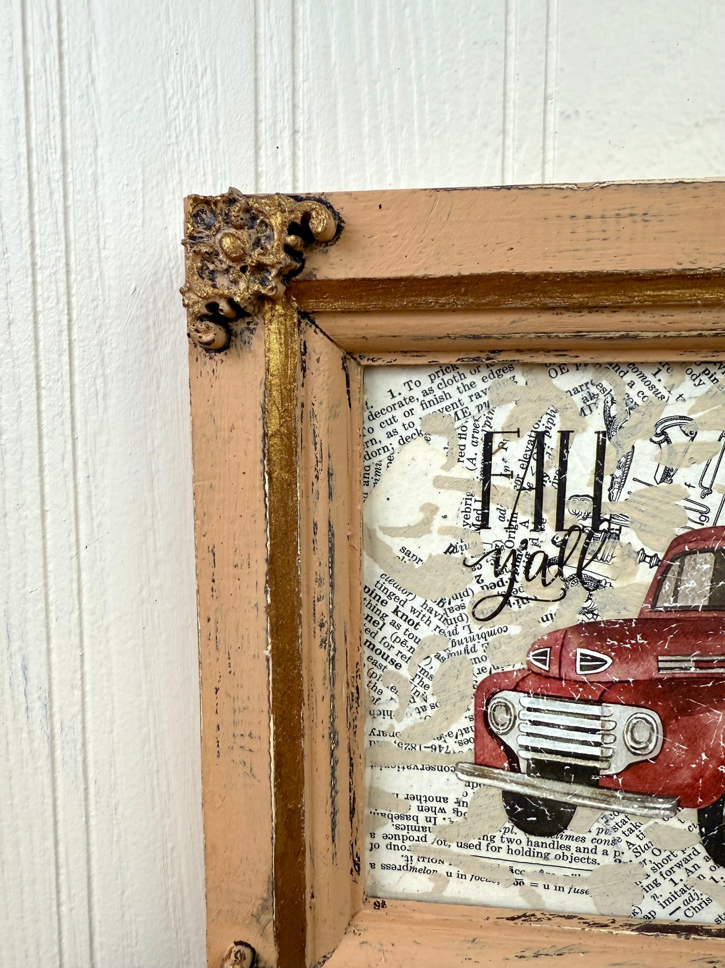 Handmade Fall Truck Framed Wall Art