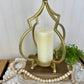 Boho Metal Candle Lantern with Pillar Candle