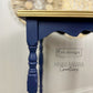 Hand Painted Blue Side Table with Yellow Florals- Shipping Included