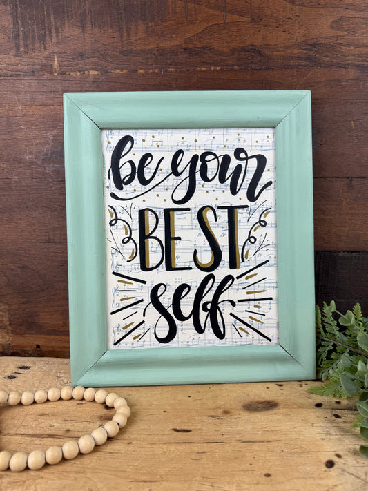 Handmade Upcycled Wall Art- Be Your Best Self