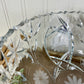 Vintage Cut Glass Serving Bowl with Etched Flowers