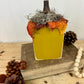Handmade Reclaimed Wood Yellow Block Pumpkin