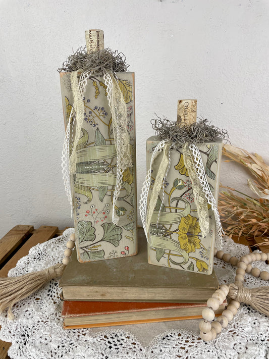 Handmade Light Beige Pumpkin Set with Retro Floral Details