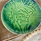 Vintage Green Glazed Ceramic Trinket Dish