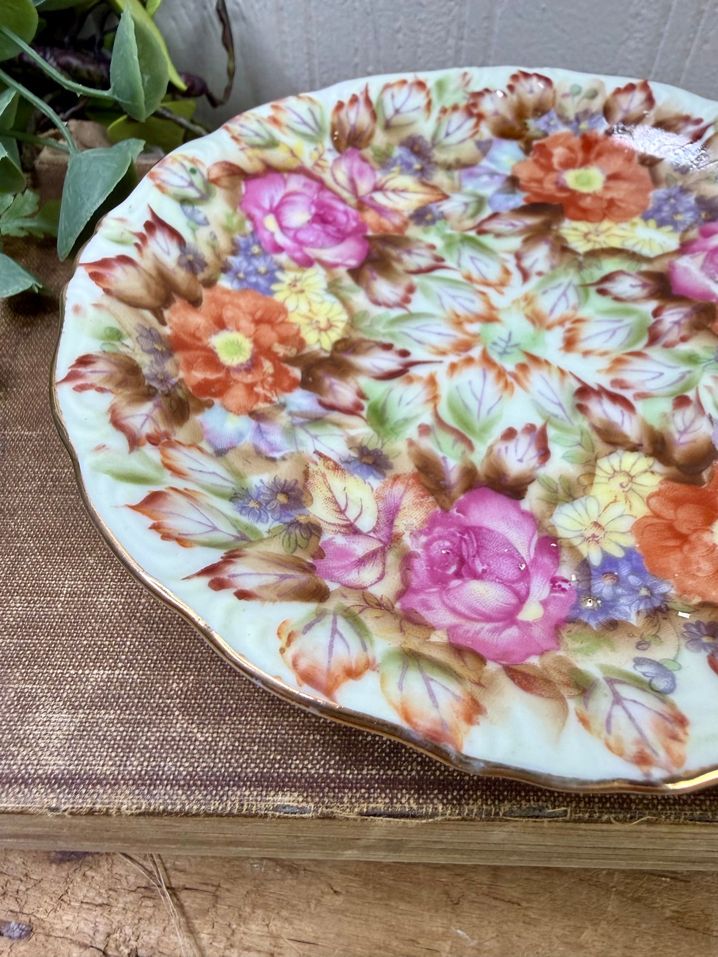 Vintage Norcrest Hand Painted Fine China Teacup & Saucer