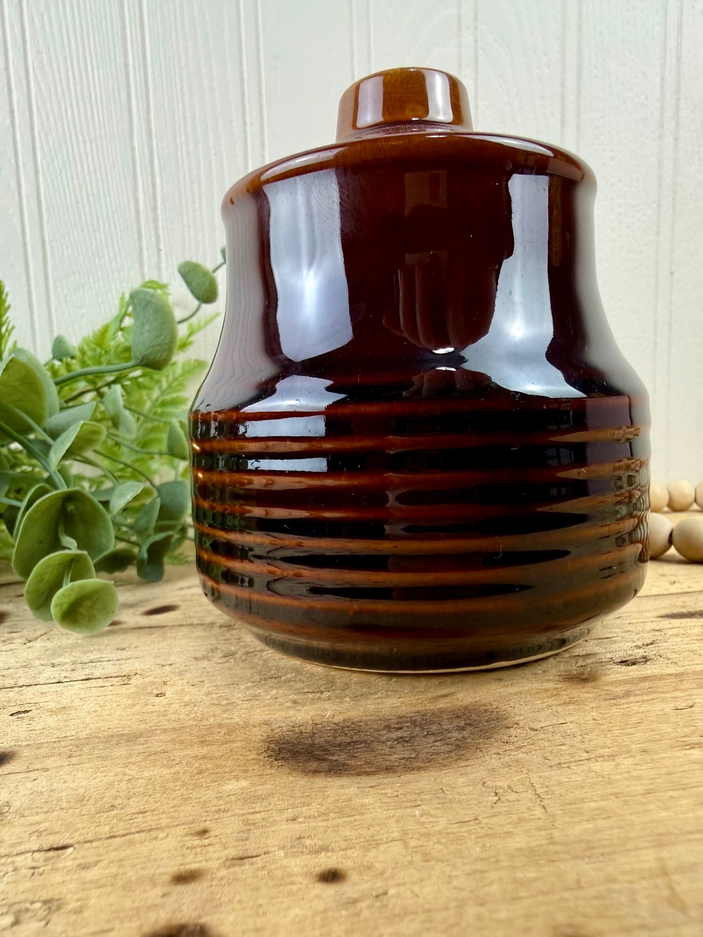 Vintage Mid-Century Stoneware Sugar Dish