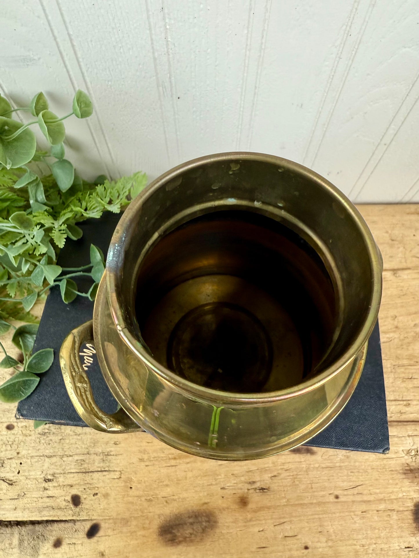 Vintage Brass Milk Can Vase