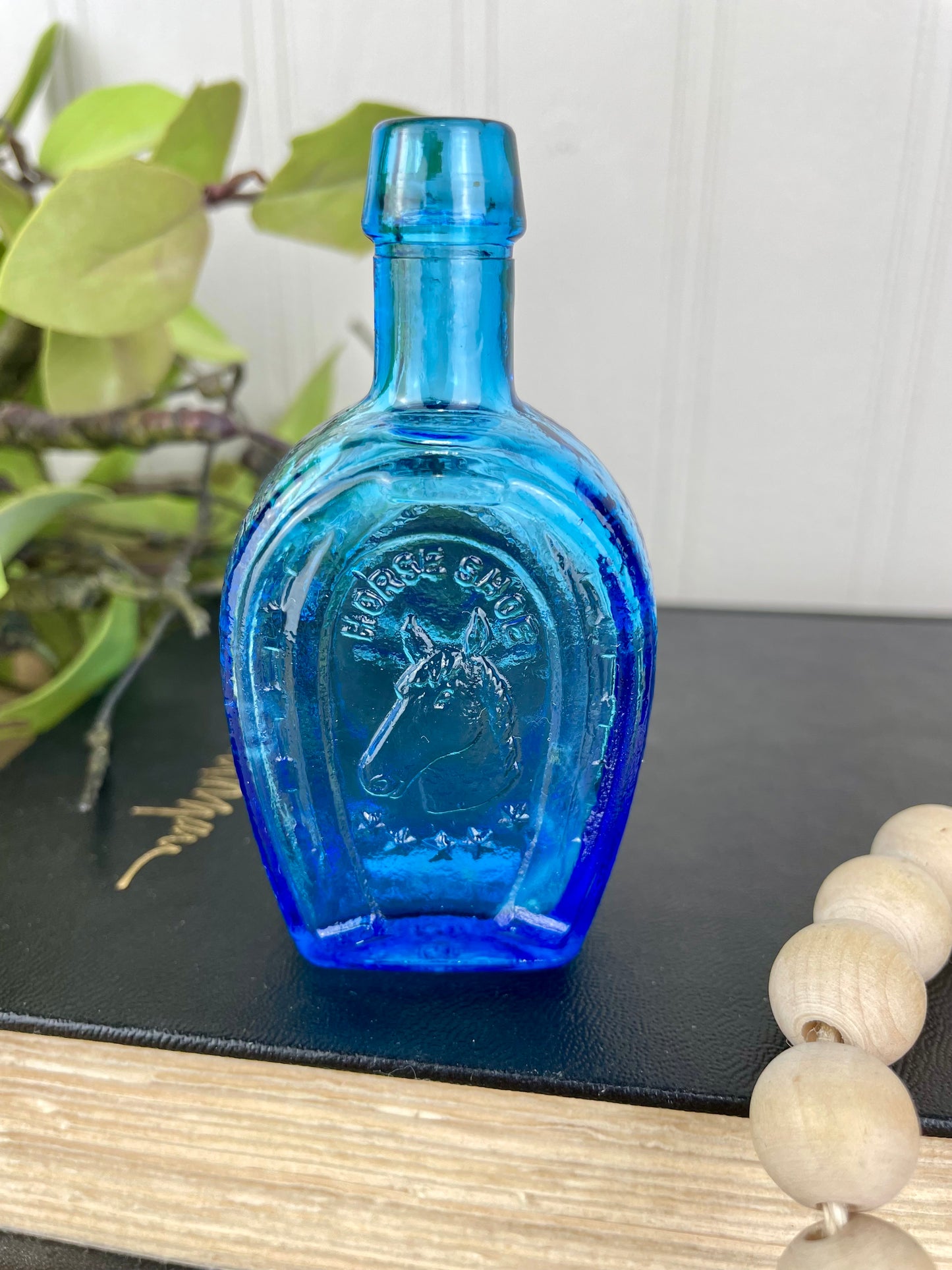 Vintage Miniature Blue Glass Bitters Bottle