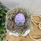 Handmade Rustic Bed Spring Nest with Light Purple Egg
