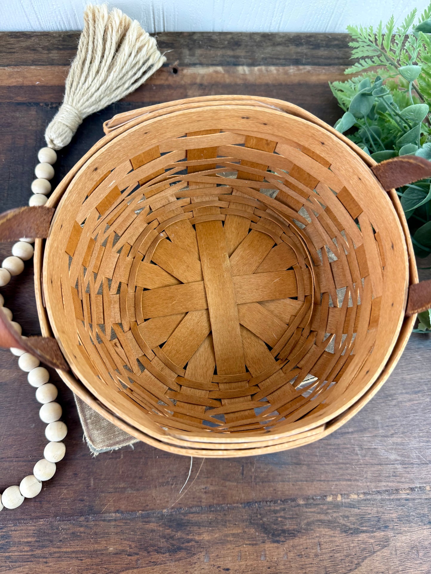 Vintage Longaberger Darning Basket with Liner