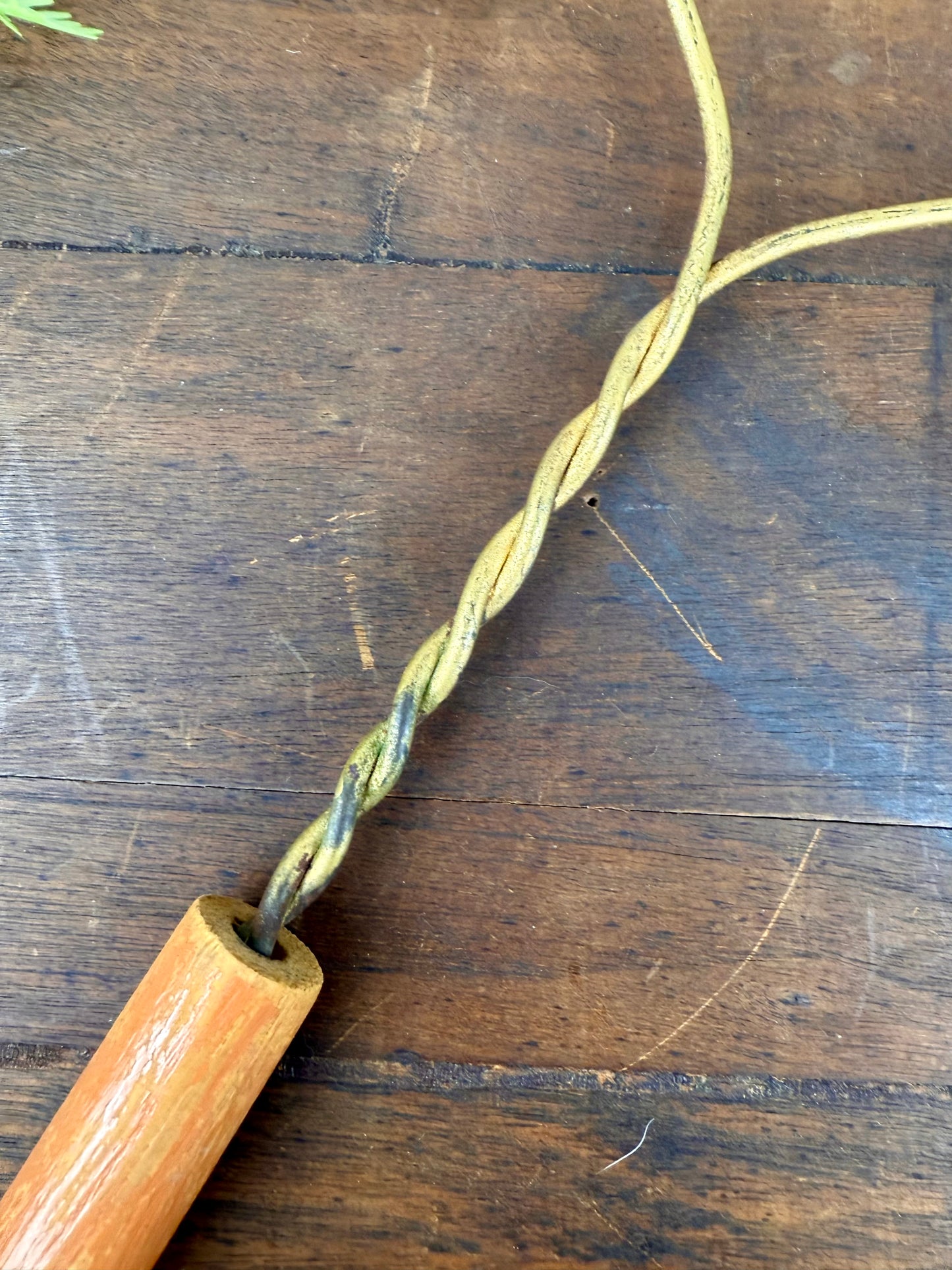 Antique Twisted Wire Rug Beater with Wooden Handle