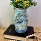 Handmade Upcycled Jar Vase with Blue Birds
