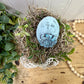 Handmade Rustic Bed Spring Nest with Baby Blue Egg