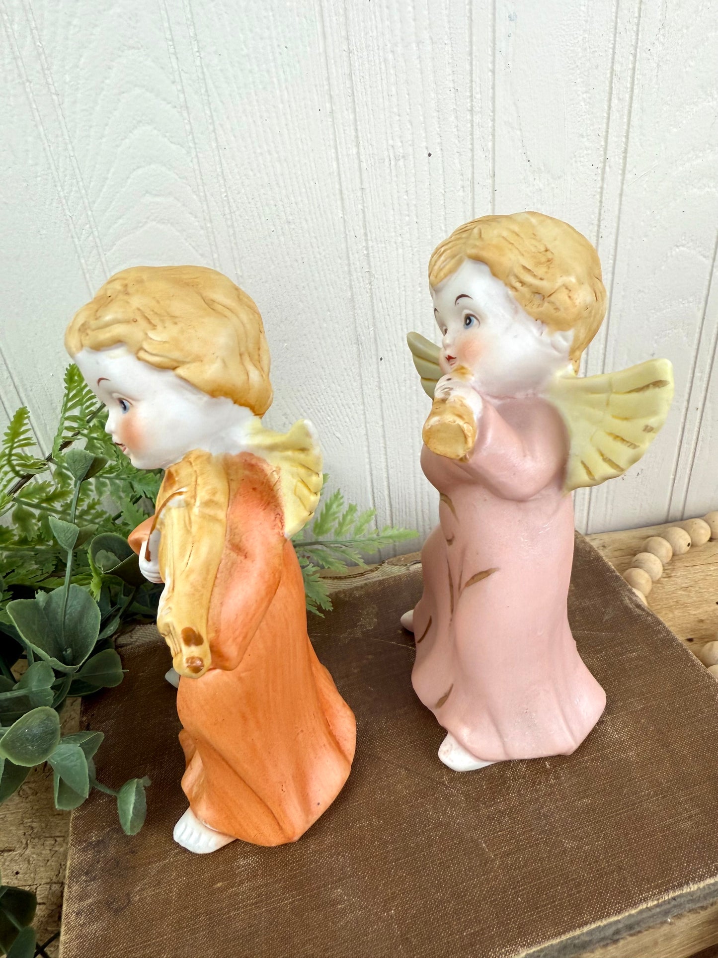 Vintage Homco Porcelain Angel Figurine Set