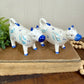 Vintage Enesco Delft-Style Porcelain Cow Salt and Pepper Shakers