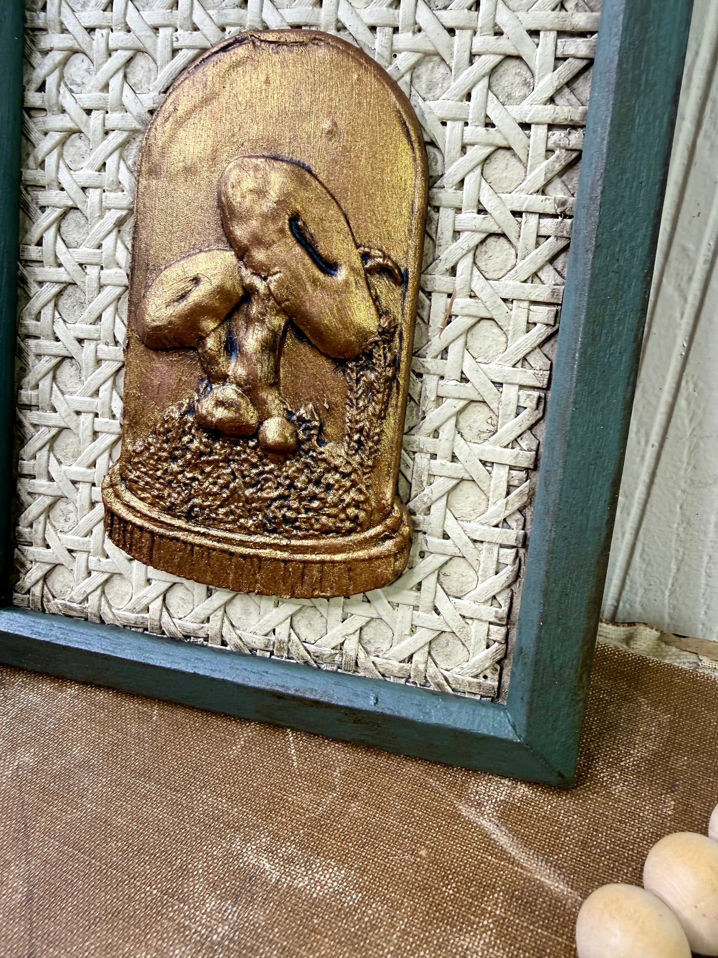 Handmade Upcycled Framed Art with Mushrooms #2