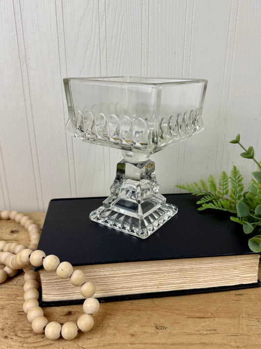 Vintage Jeanette Glass Company Wedding Compote Dish