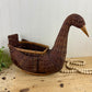 Vintage Large Wicker Duck Basket