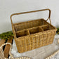 Vintage Wicker Storage Basket with Dividers