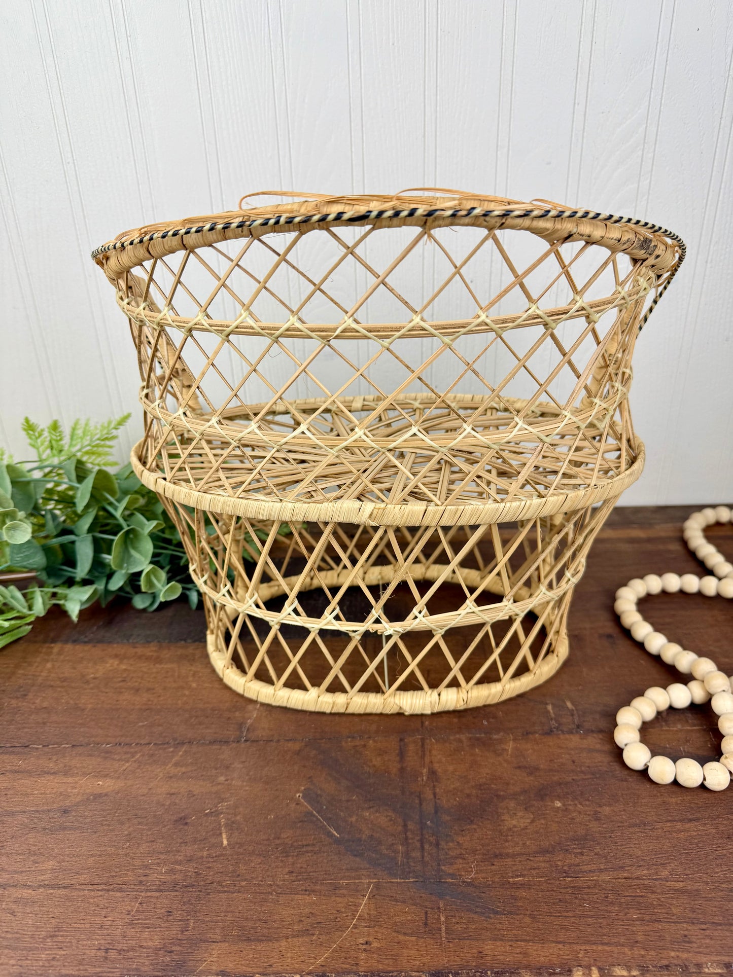 Vintage Miniature Peacock Wicker Loveseat