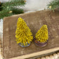 Gold Bottle Brush Tree Set with Wood Knob Bases